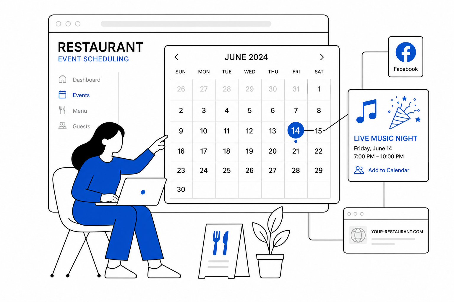 Event calendar software for venues, bars, and restaurants